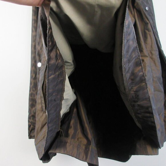Portrait Women Reversible Jacket 1X Leopard Print Brown Metallic Hooded Vtg 652 - Picture 7 of 12
